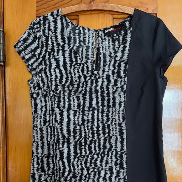 Miss Sixty M60 Black Grey Pink Color Block Y2K Dress Size 8 - Picture 2 of 6